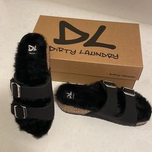 NWT BRAND NEW Dirty Laundry cozy wedge slides